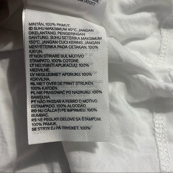 H&M Divided White Red Striped Crop Top T Shirt - Picture 5 of 5